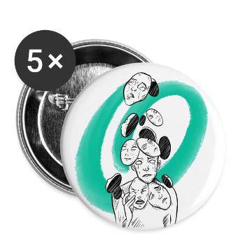 manga sketch - Buttons small 1''/25 mm (5-pack) - white - Front