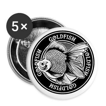 Goldfish Owner Tattoo Style Tropical Fish Aquarium - Buttons small 1''/25 mm (5-pack) - white - Front