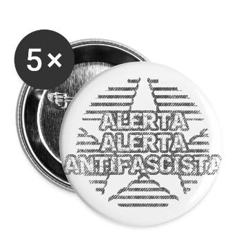 alerta alerta anti faschismus - Buttons klein 25 mm (5er Pack) - Weiß - Vorne