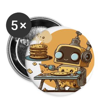 Breakfast Bot - Buttons small 1''/25 mm (5-pack) - white - Front