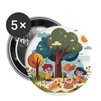 Die Picknick-Truppe - Buttons klein 25 mm (5er Pack) - Weiß - Vorne