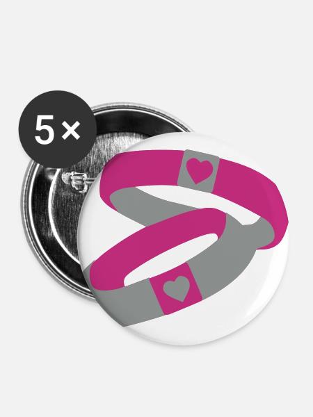 Ringe - Buttons klein 25 mm (5er Pack) - Weiß