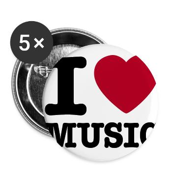 I love music DE - Buttons klein 25 mm (5er Pack) - Weiß - Vorne