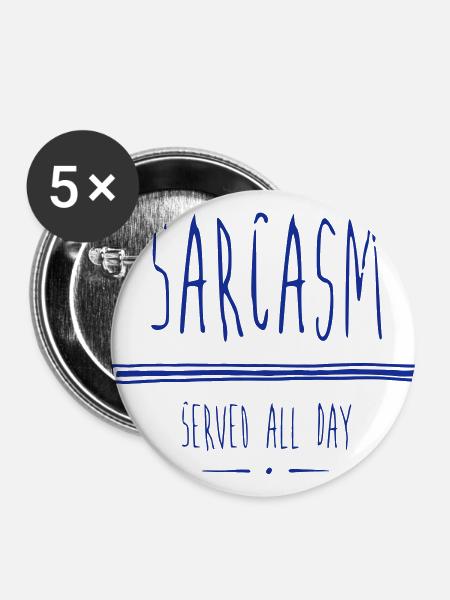 Sarcasm - Buttons klein 25 mm (5er Pack) - Weiß
