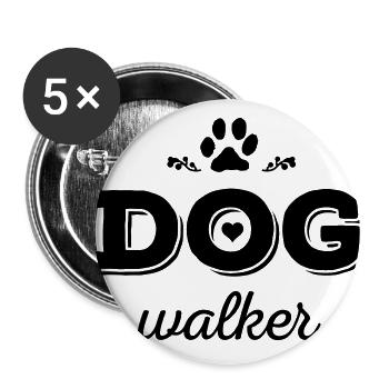 DOG walker - Buttons klein 25 mm (5er Pack) - Weiß - Vorne
