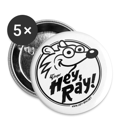 Hey Ray Logo black - Buttons klein 25 mm (5er Pack)