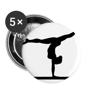 Gymnaste, gymnastique - Lot de 5 petits badges (25 mm) - blanc - Devant