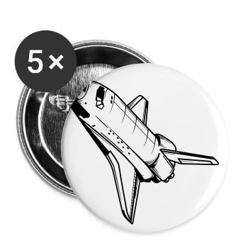 Navette spatiale Astronaute NASA Spaceflight - Lot de 5 petits badges (25 mm) - blanc - Devant