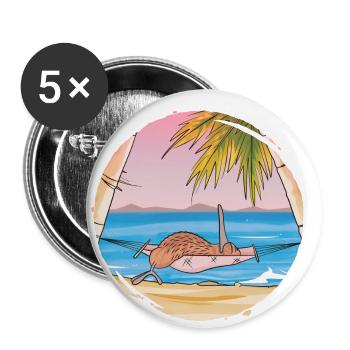 Kiwi Urlaub - Buttons klein 25 mm (5er Pack) - Weiß - Vorne