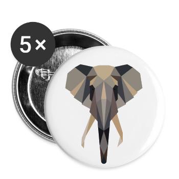Elefant, Afrika, - Buttons klein 25 mm (5er Pack) - Weiß - Vorne