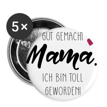 Beste Mama Danke Mami Tochter Sohn Spruch Geschenk - Buttons klein 25 mm (5er Pack) - Weiß - Vorne