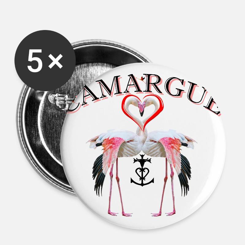 flamingo duo Camargue - Buttons small 1''/25 mm (5-pack) - white