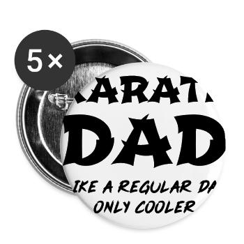 Karaté papa comme un père régulier seulement plus cool - Lot de 5 petits badges (25 mm) - blanc - Devant