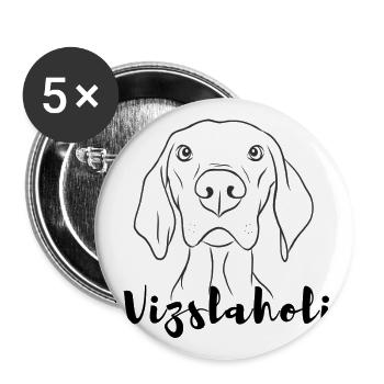 Magyar Vizsla Vizslaholic - Buttons klein 25 mm (5er Pack) - Weiß - Vorne