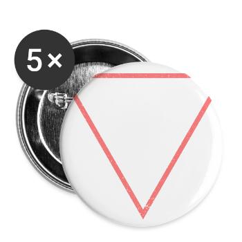 dreieck rosa - Buttons klein 25 mm (5er Pack) - Weiß - Vorne