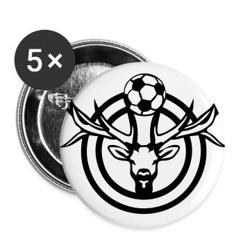 football deer logo sport - Buttons small 1''/25 mm (5-pack) - white - Front