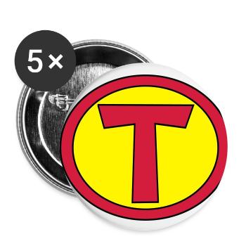 Super, Superheld, Superheldin, Hero, T - Buttons small 1''/25 mm (5-pack) - white - Front