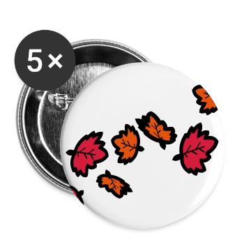 Herbst Ahornblätter - Buttons klein 25 mm (5er Pack) - Weiß - Vorne