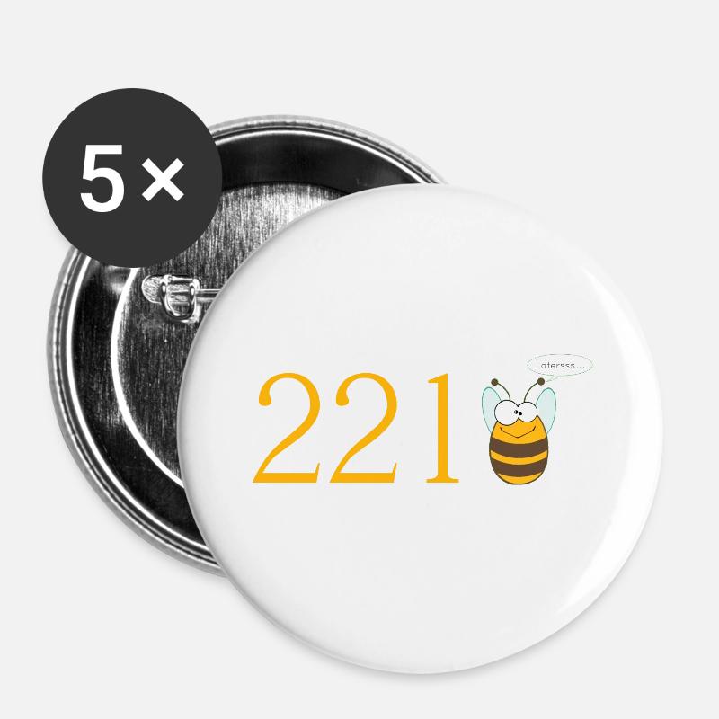 221bee - Buttons small 1''/25 mm (5-pack) - white