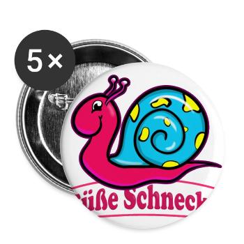 Doux escargot - Lot de 5 petits badges (25 mm) - blanc - Devant