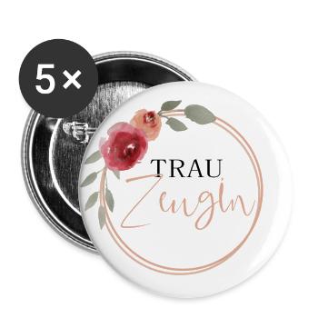 Maid of Honor - Vintage Flowers - Buttons small 1''/25 mm (5-pack) - white - Front