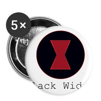 Black widow - Buttons small 1''/25 mm (5-pack) - white - Front