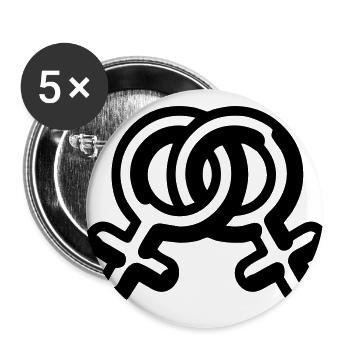 Mariage lesbienne ou fête, nous avons le T-shirt - Lot de 5 petits badges (25 mm) - blanc - Devant