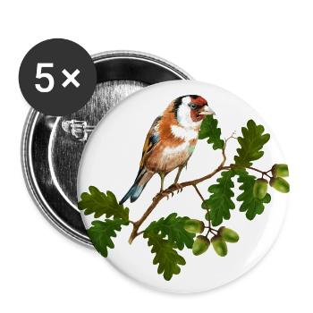 Bird - Buttons small 1''/25 mm (5-pack) - white - Front
