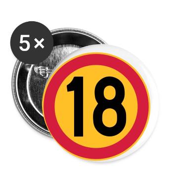 18 speed limit - Buttons small 1''/25 mm (5-pack) - white - Front