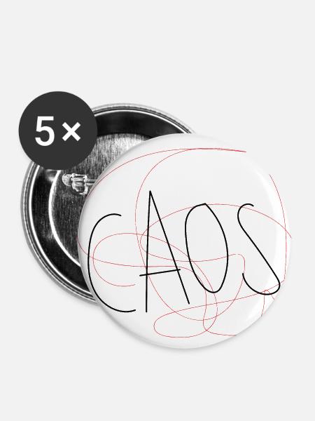 CHAOS - Buttons klein 25 mm (5er Pack) - Weiß