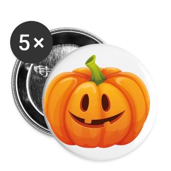Kürbis Halloweenkostüm - Ich bin ein Kürbis - Buttons klein 25 mm (5er Pack) - Weiß - Vorne