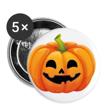 Kürbis Halloweenkostüm - Ich bin ein Kürbis - Buttons klein 25 mm (5er Pack) - Weiß - Vorne