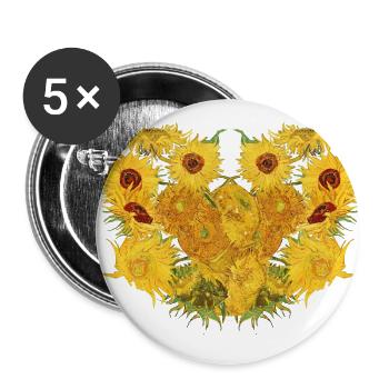 Vincent van Gogh Sunflowers Sunflowers Art Art - Buttons small 1''/25 mm (5-pack) - white - Front