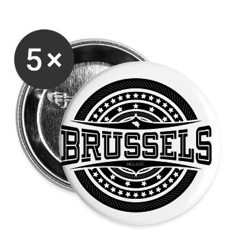 Brussels Black - Buttons small 1''/25 mm (5-pack) - white - Front