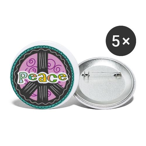 Peace - Buttons klein 25 mm (5er Pack)