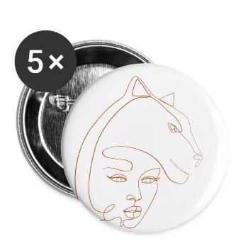 Wildcat - Buttons klein 25 mm (5er Pack) - Weiß - Vorne