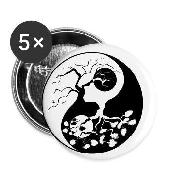 Yin yang - Buttons small 1''/25 mm (5-pack) - white - Front
