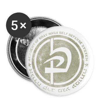Krav Maga Militärverteidigung Armee Gym - Buttons klein 25 mm (5er Pack) - Weiß - Vorne