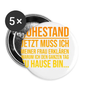Ruhestand Pensionierung Abschiedsfeier Abschieds - Buttons klein 25 mm (5er Pack) - Weiß - Vorne