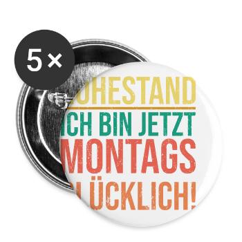 Ruhestand Pensionierung Abschiedsfeier Abschieds - Buttons klein 25 mm (5er Pack) - Weiß - Vorne