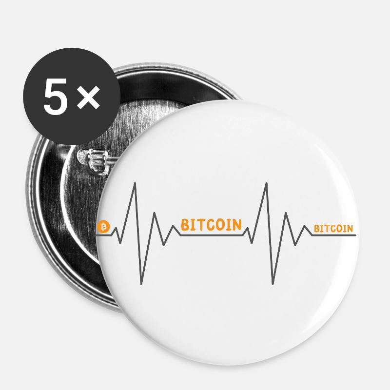 Bitcoin - Buttons small 1''/25 mm (5-pack) - white
