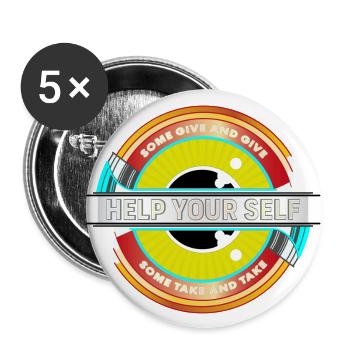 Help Your Self - Buttons small 1''/25 mm (5-pack) - white - Front