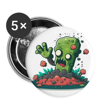 Zombie Rising - Buttons small 1''/25 mm (5-pack) - white - Front