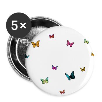 GIULIA - Girl Name with Colorful Butterflies - Buttons small 1''/25 mm (5-pack) - white - Front