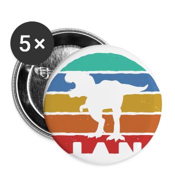 JAN - Beautiful boy name with dinosaur - Buttons small 1''/25 mm (5-pack) - white - Front