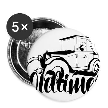 Oldtimer - Buttons klein 25 mm (5er Pack) - Weiß - Vorne