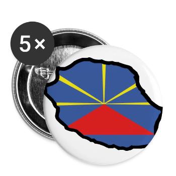 974 - Drapeau Lo Mahaveli - Lot de 5 petits badges (25 mm) - blanc - Devant