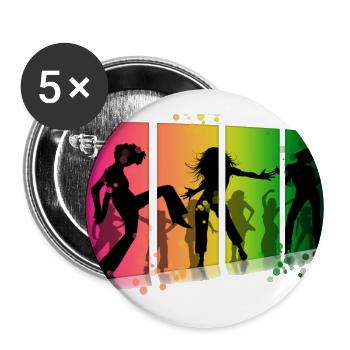 boite de nuit - Lot de 5 petits badges (25 mm) - blanc - Devant