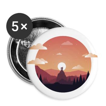 Sunset Comic - Lot de 5 petits badges (25 mm) - blanc - Devant