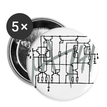 uA741 operational amplifier circuit diagram - Buttons small 1''/25 mm (5-pack) - white - Front